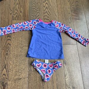 Sovereign Code Kids Rashguard Set - Blue and Pink Floral 18-24 months baby swim